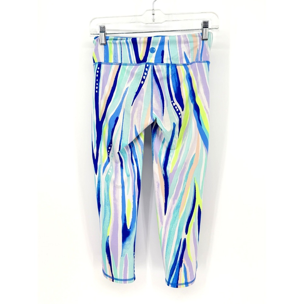 Lilly Pulitzer Luxletic Weekender Leggings Womens Small Blue Cropped Preppy Yoga - Picture 7 of 10